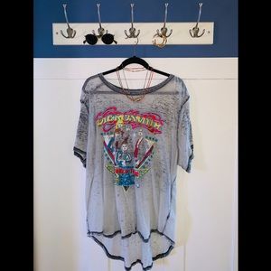 Distressed Aerosmith band tee